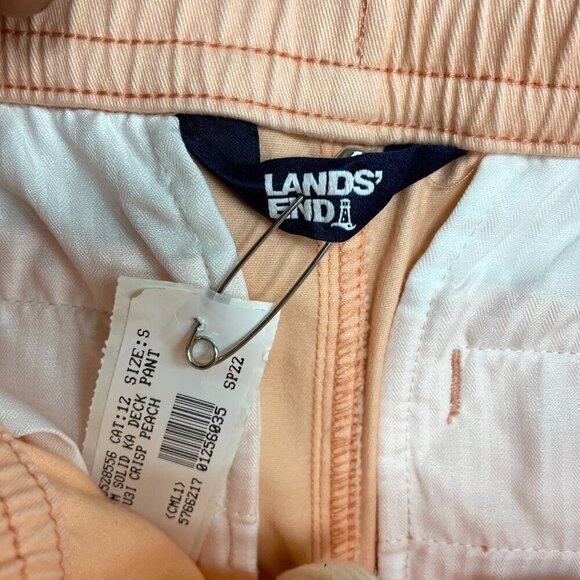NEW Lands' End Men's S Peach Solid Deck Pants Chino Pull on - Picture 5 of 8